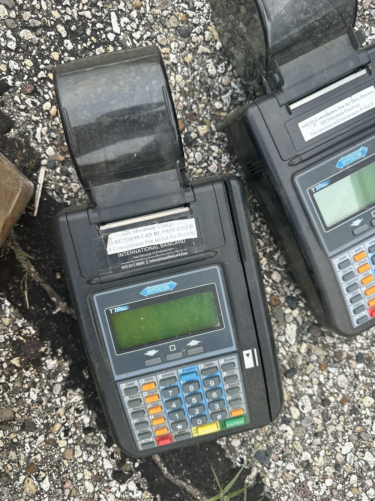 Lof of Three (3) Hypercom T7Plus Credit Card Machine w/o Power Supply