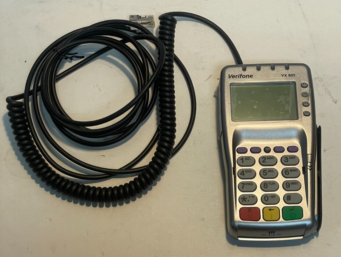 Verifone VX-805 Pin Pad Card Reader 160mb Keypad w/ Power Cable