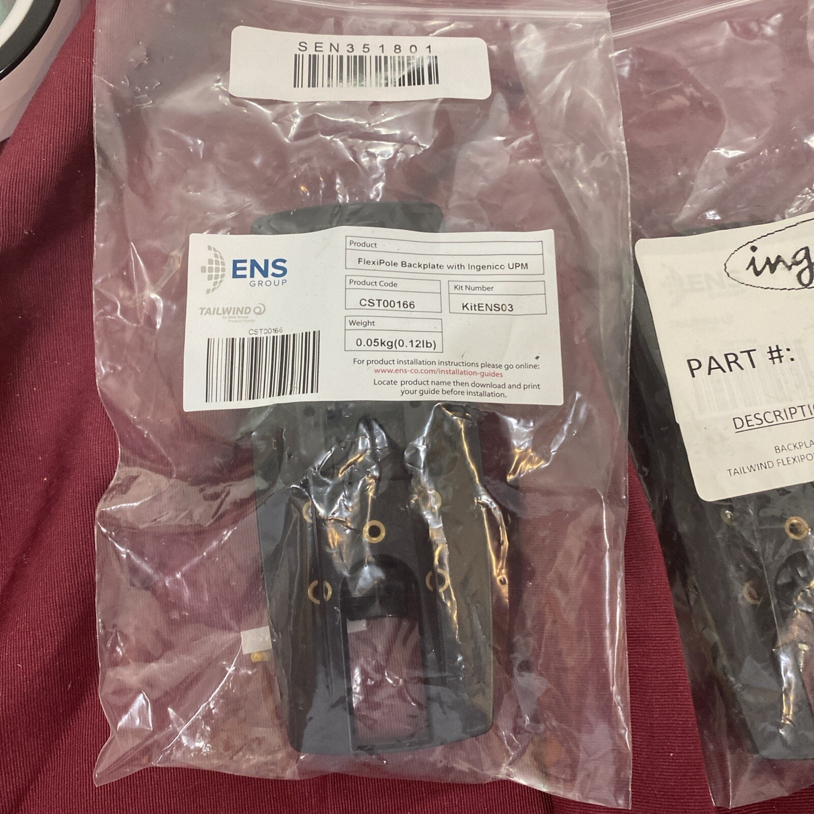 ENS FlexiPole Backplate w/Ingenico UPM CST00166