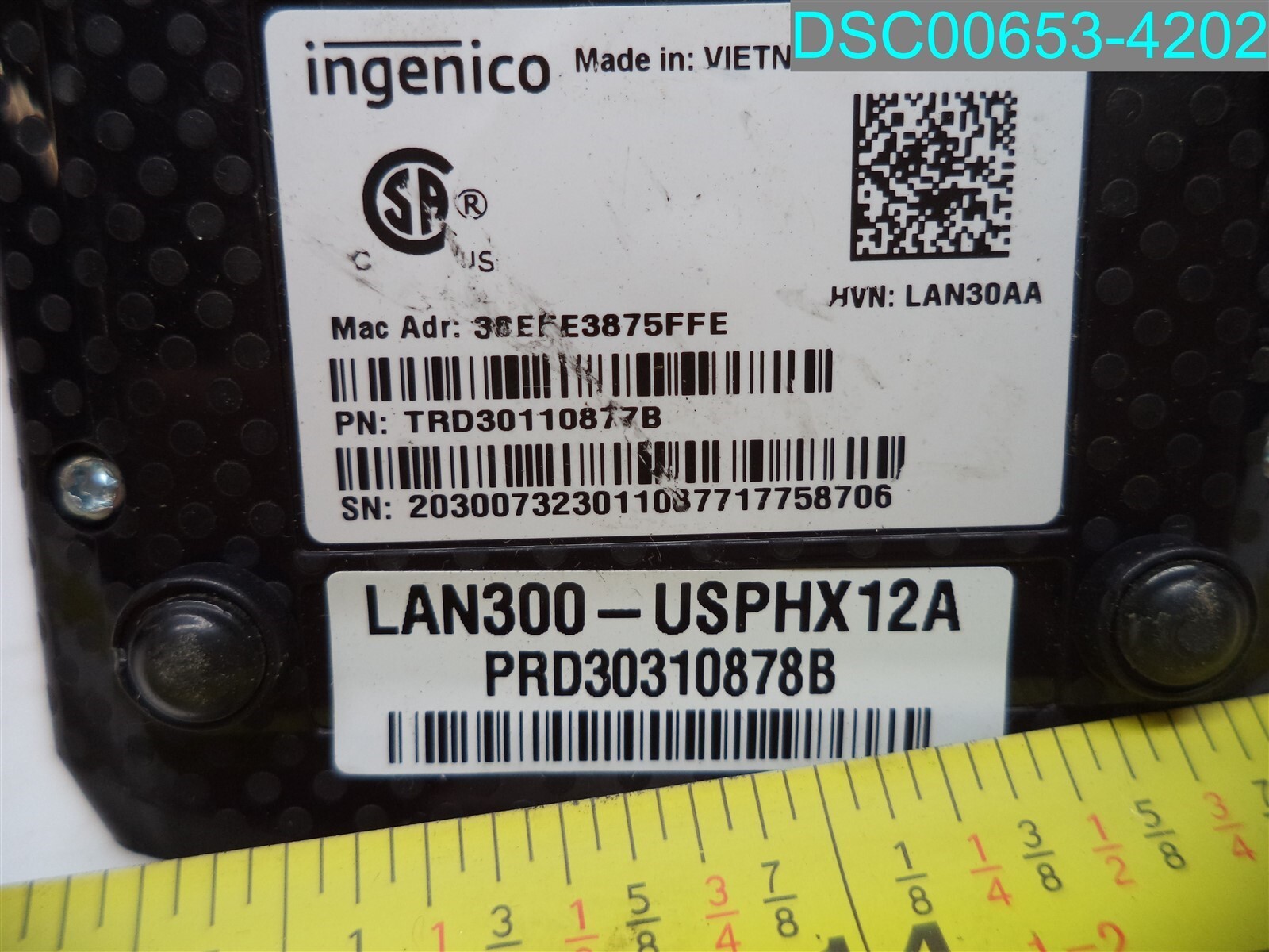 Used Item Ingenico LANE/3000 Credit Card Reader Payment Terminal TRD30110877B