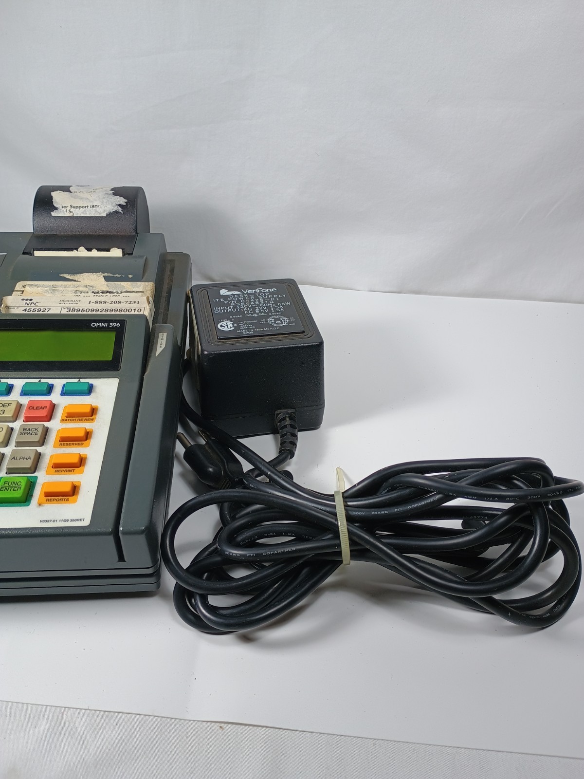 Verifone Omni 396 PrintPak 350 Credit Card Terminal Reader Swiper Printer