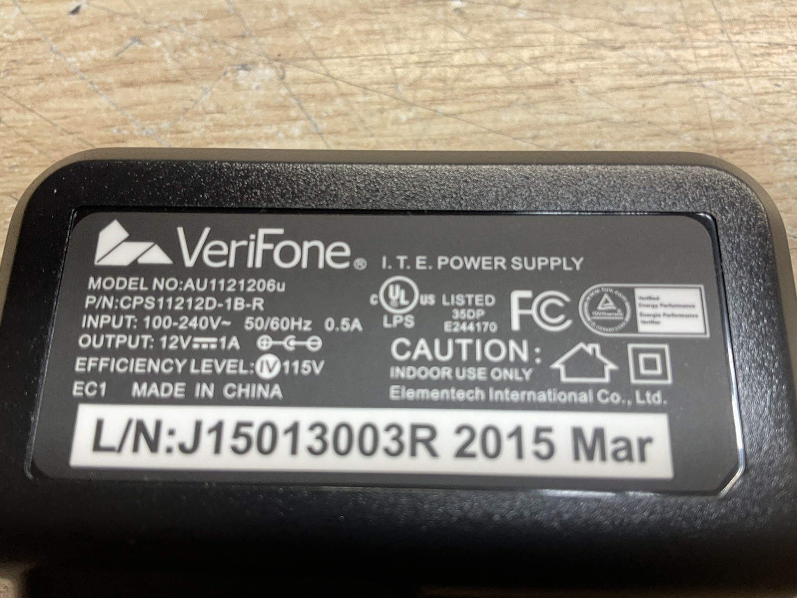 10 New VeriFone 12V Power Supply Model No AU1121206U/JUA2905