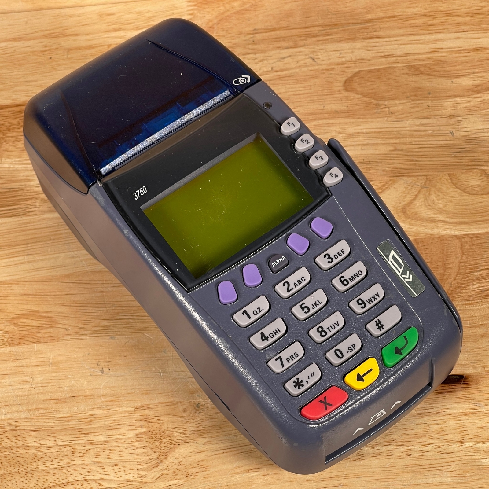 Verifone Omni 3750 Gray/Blue Wired Digital POS Credit Card Terminal & Reader