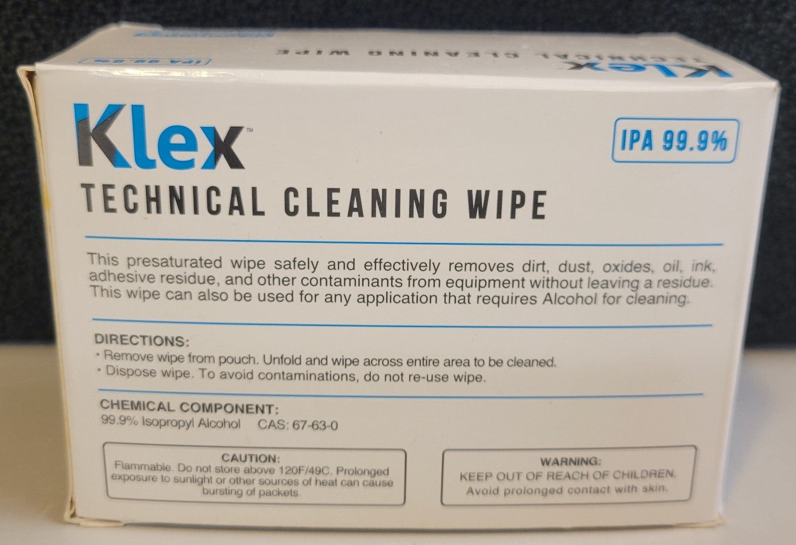 49 Klex 5″ x 6″ Lint-Free CLEANING WIPES For Credit Card POS ATM Reader 99+% IPA