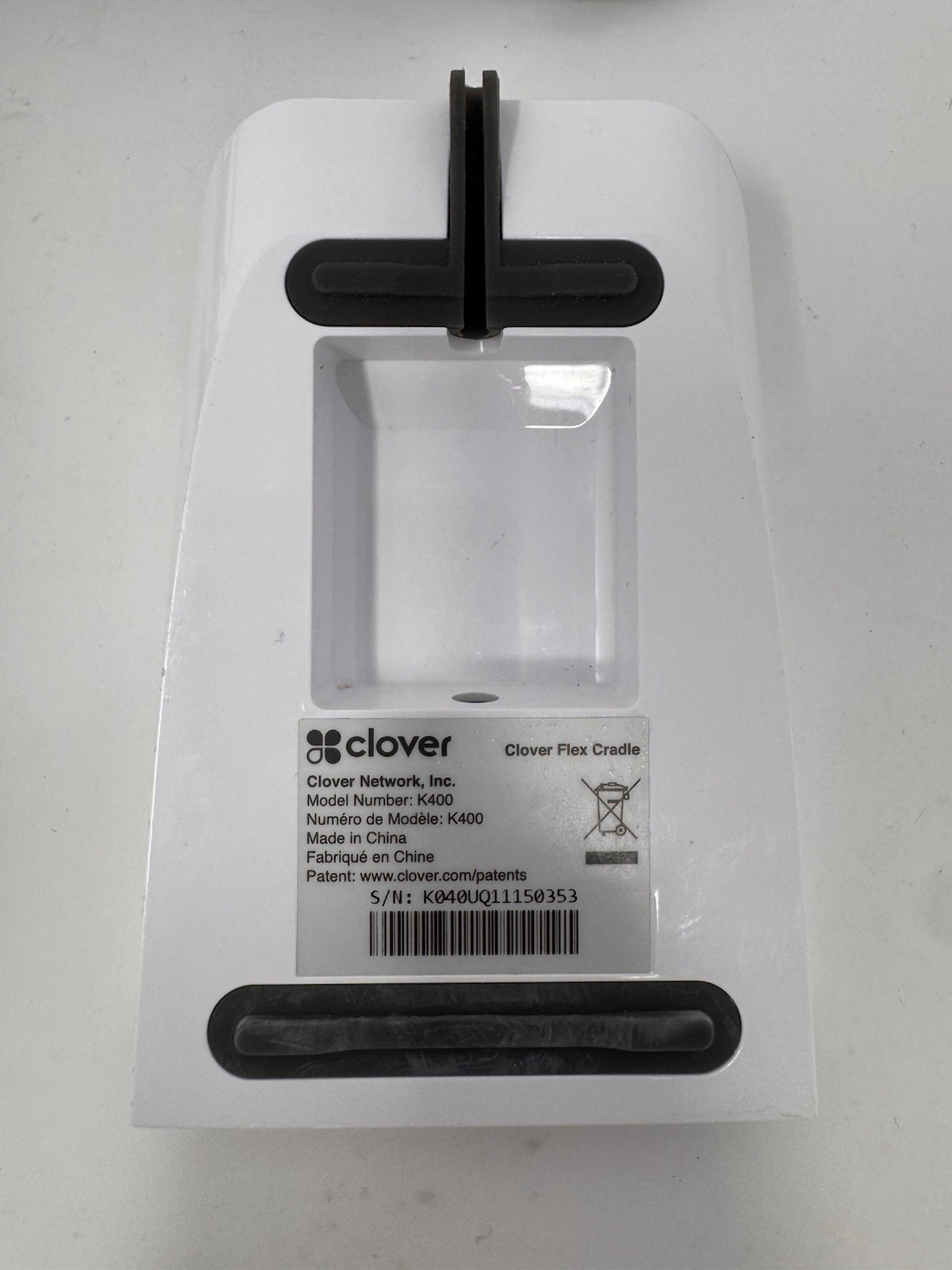 Clover Flex Cradle Dock Model K400 with OEM Power Adapter Tested Works B