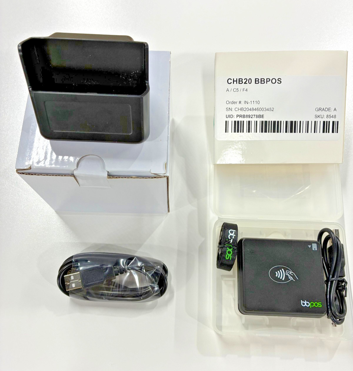BBPOS Chipper 2X Bluetooth Card Reader w/ Lanyard, Cradle, and 2 Charge Cables