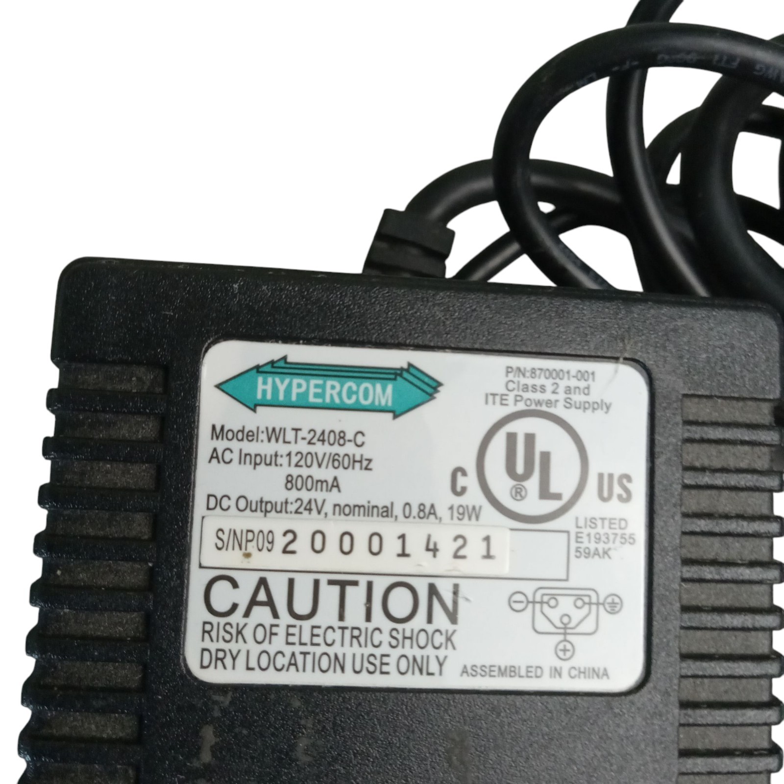 OEM HYPERCOM WLT-2408-C Power Supply Cord