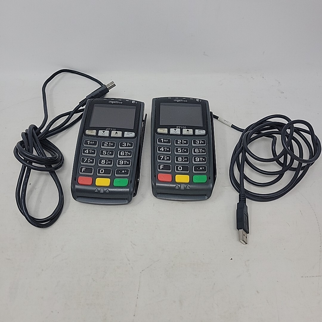 (2) Ingenico iPP350 Credit Card Payment Terminal Set with USB Cable