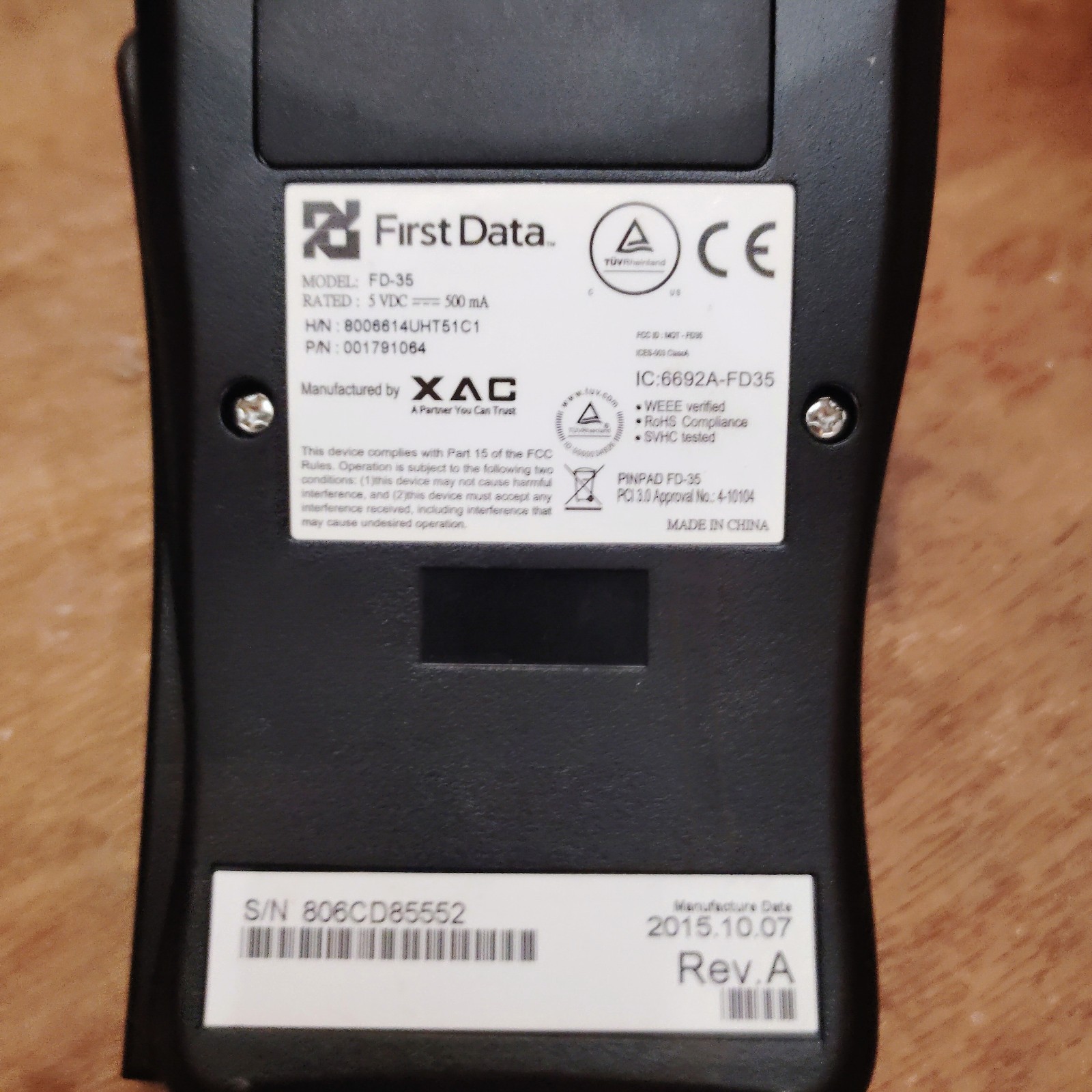 First Data FD35 PIN pad – EMV Ready / ApplePay NFC for FD130 FD130 DUO FD100Ti