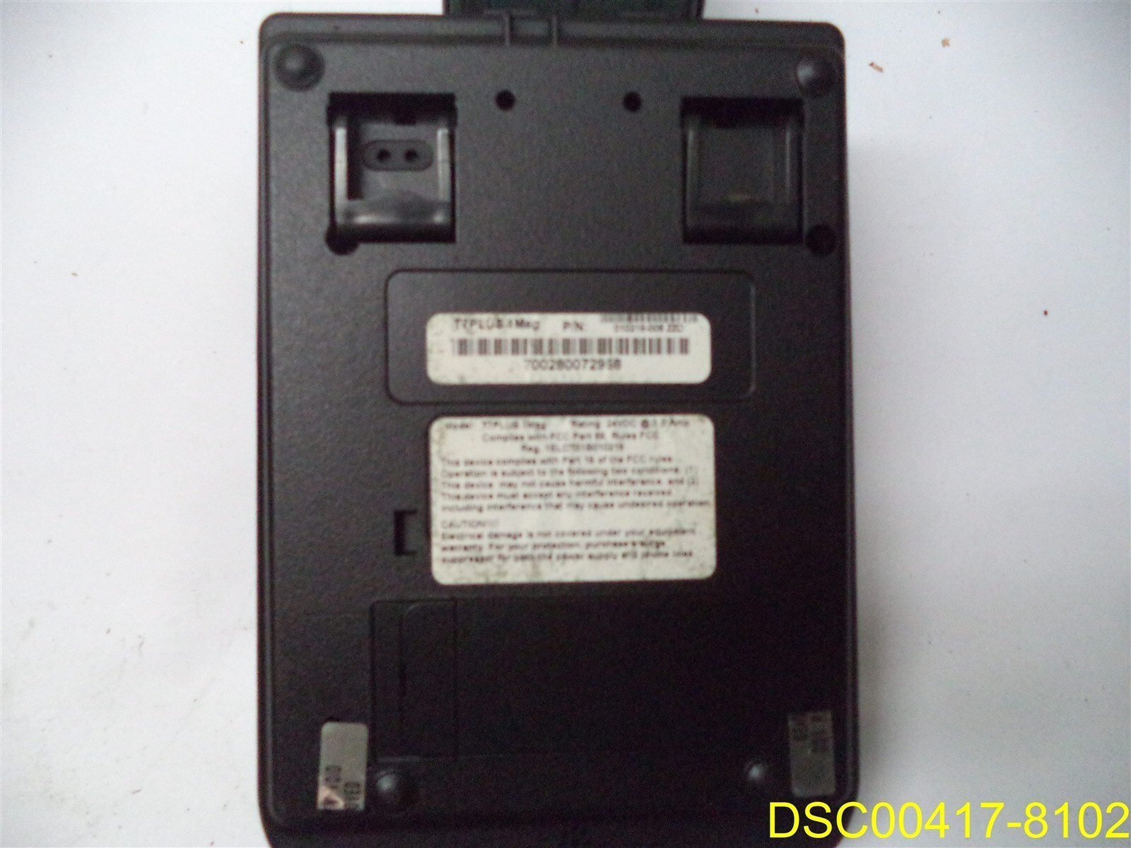 No power cord: HYPERCOM T7 PLUS TERMINAL 010218-006