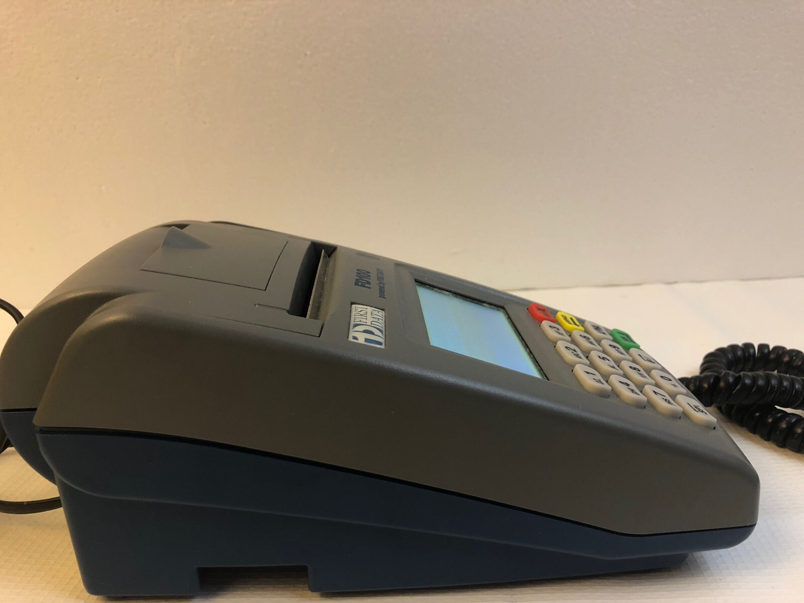 First Data FD-100 Credit Card Terminal Machine + FD-10 8001 PCI Keypad WORKS