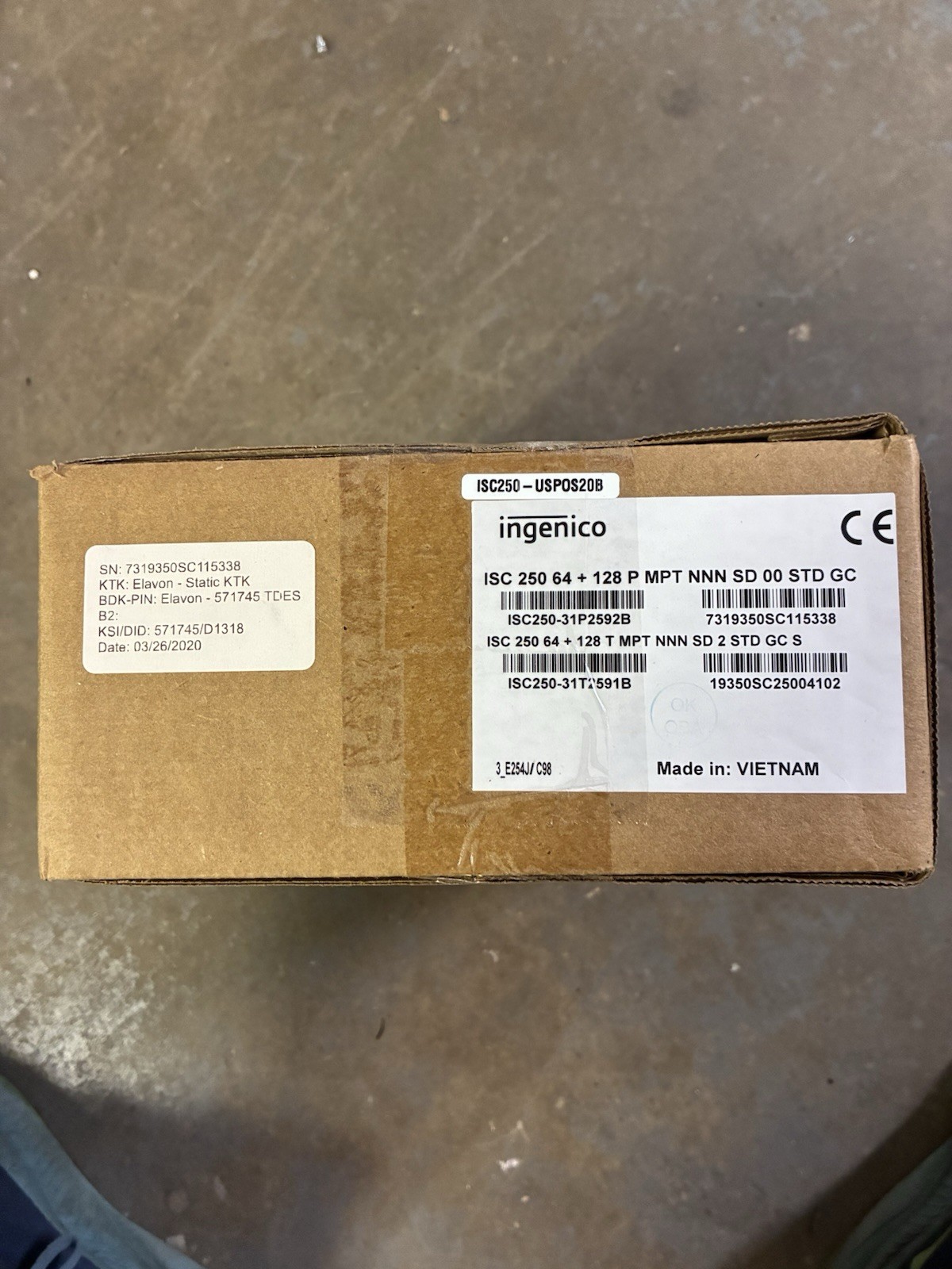 Ingenico ISC250 POS Touch/Payment Credit Card Terminal/Signature + All Pwr Cords