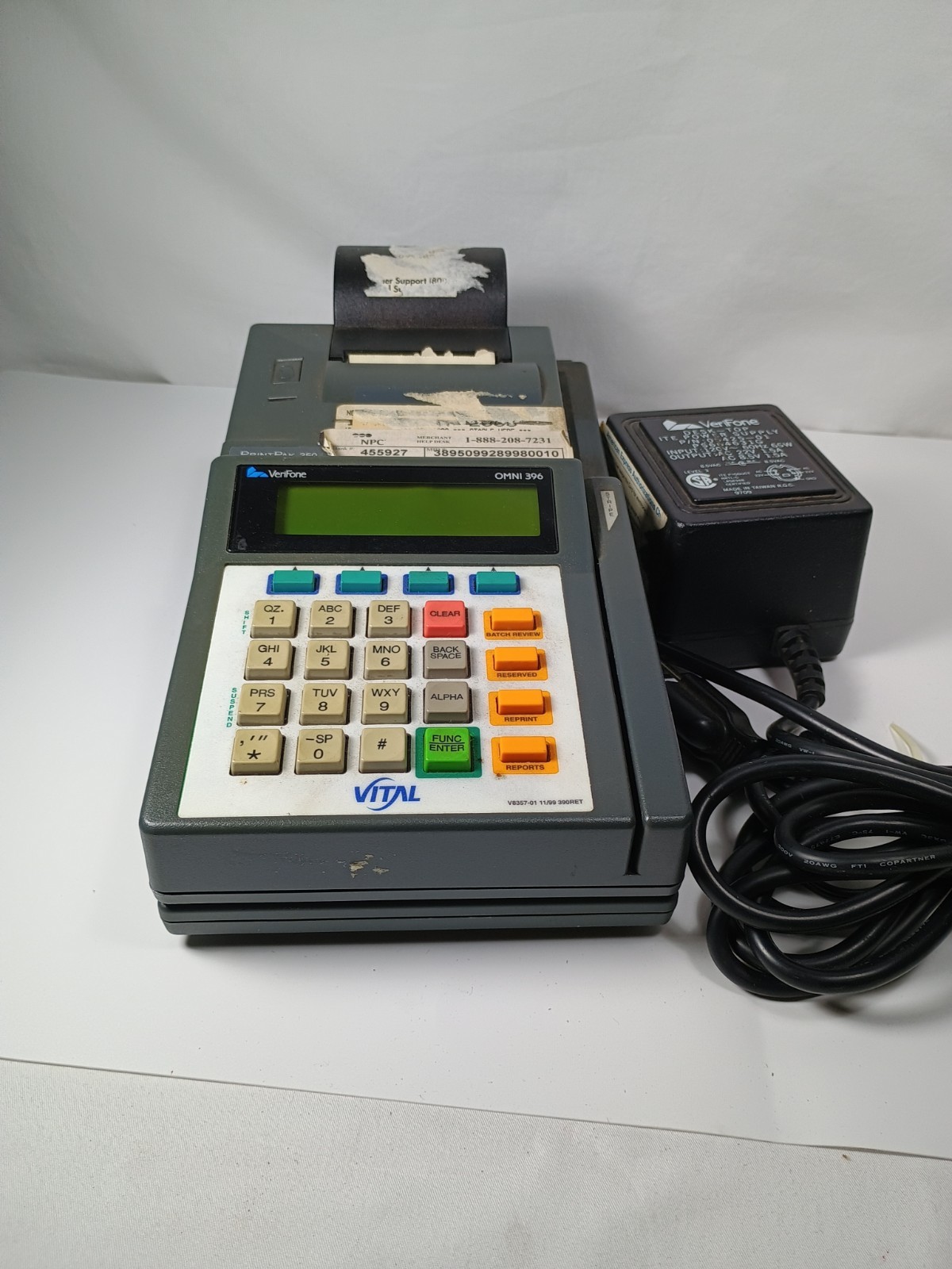 Verifone Omni 396 PrintPak 350 Credit Card Terminal Reader Swiper Printer