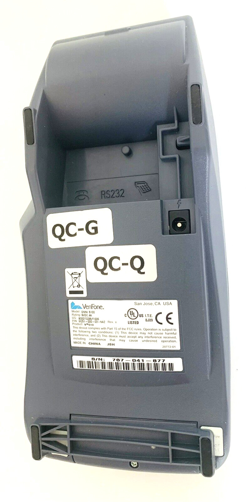 Verifone Omni Model 5100 Used Credit Card Terminal With Cord Powers On