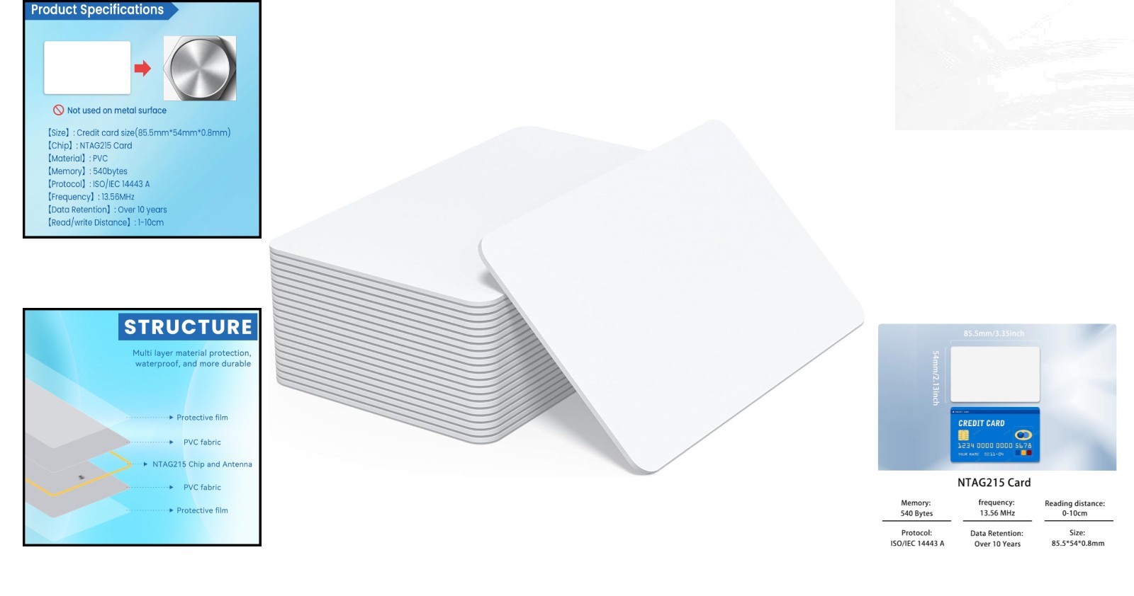 12-Pack NTAG215 NFC Cards – Printable, Writable, and Rewritable Blank Key Tags