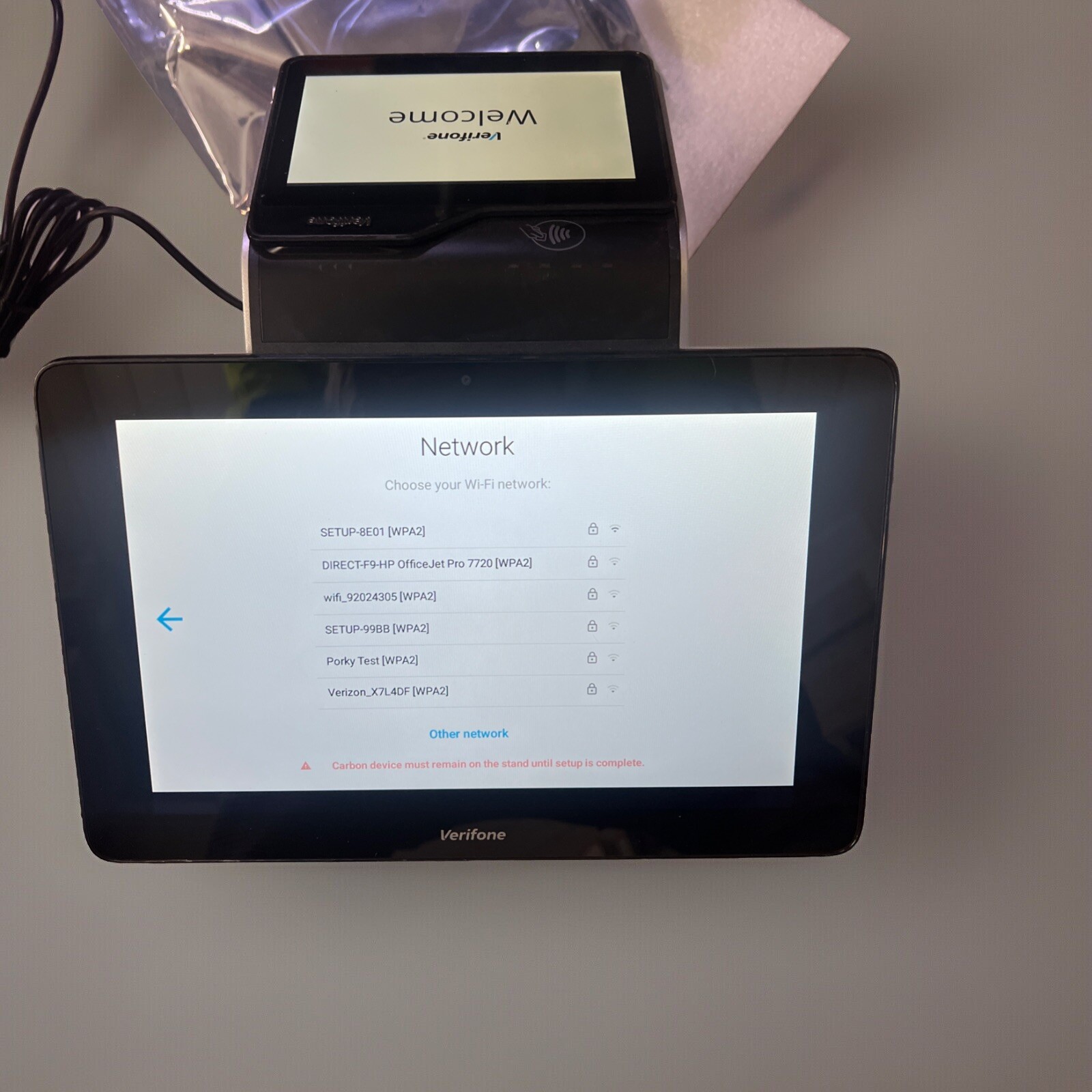 Verifone Carbon 10 POS System and Stand Printer with Power Adapter