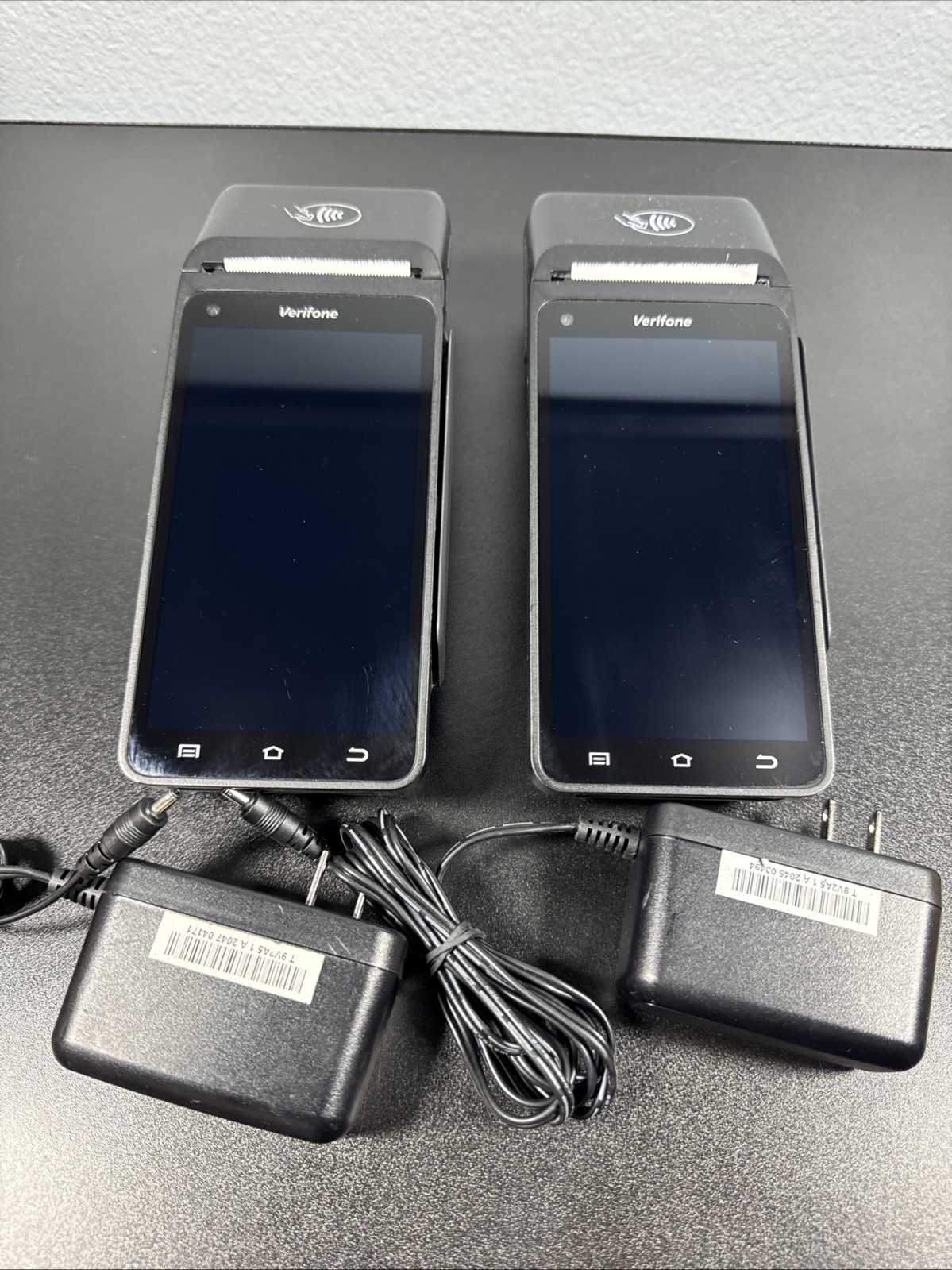 2X Verifone T650c Credit Card Machines w/ Power Adapters Untested