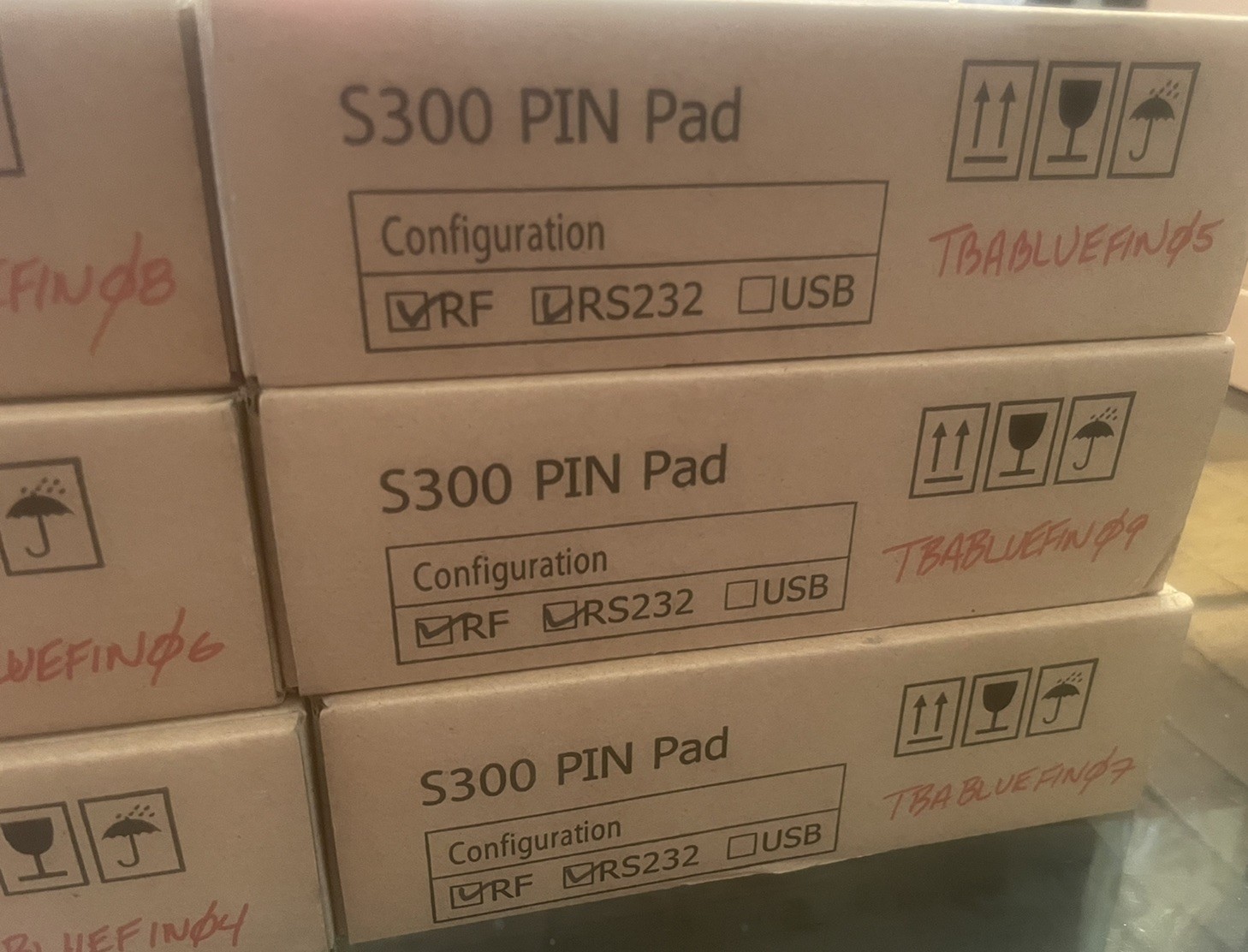 Lot Of 6 Pax Technology Ltd S300 Pin Pad RF RS232 2018 NIB Open Box Credit Card