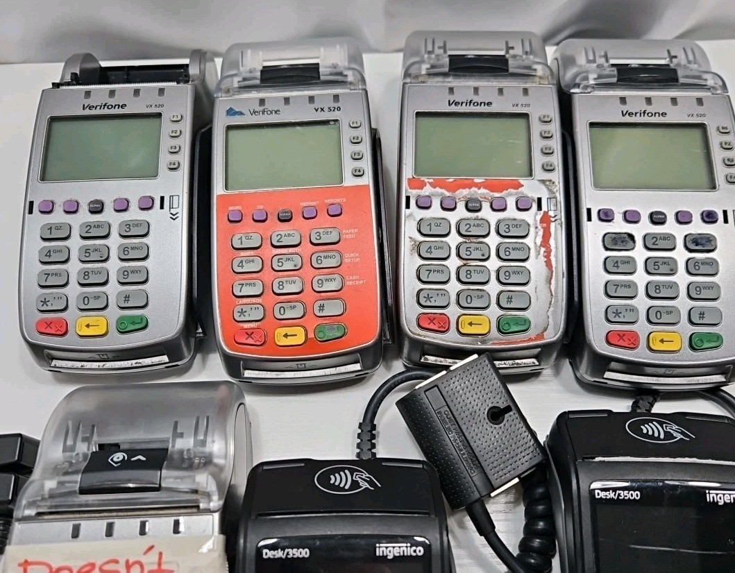 Electronics Lot Verifone VX520, Ingenico 3500 Lot Bundle For Parts Or Repair