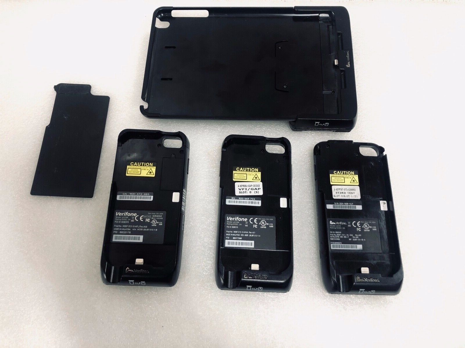 Lot of 4 Verifone e315 e315M(for Mobile)& e335(for iPad mini) CC Terminal AS-IS