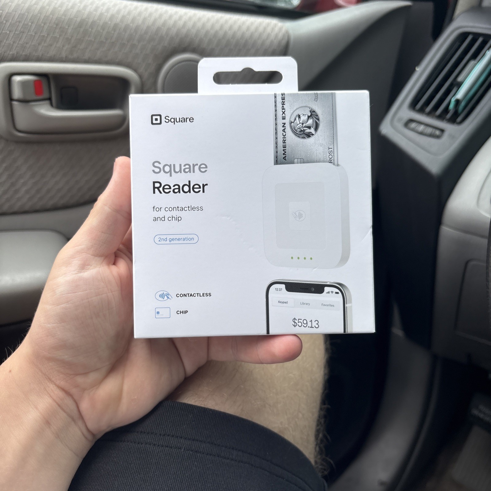 New Square Card Reader for Contactless and Chip 2nd Generation White