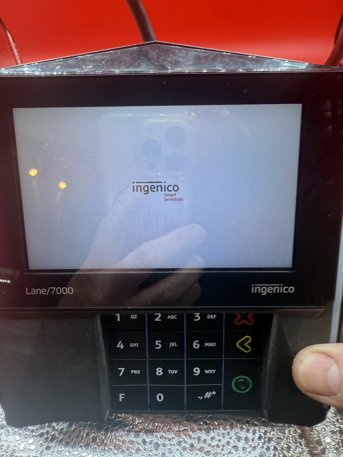 Ingenico Lane 7000 Credit Card Terminal PRG30310679R with Stylus And Cord