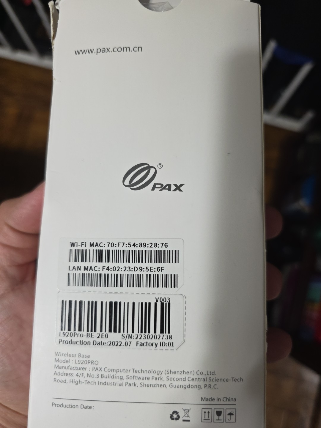 *BRAND NEW* PAX A920 Multifunctional Charging Base L920Pro-BC-3E0 – (BASE ONLY)