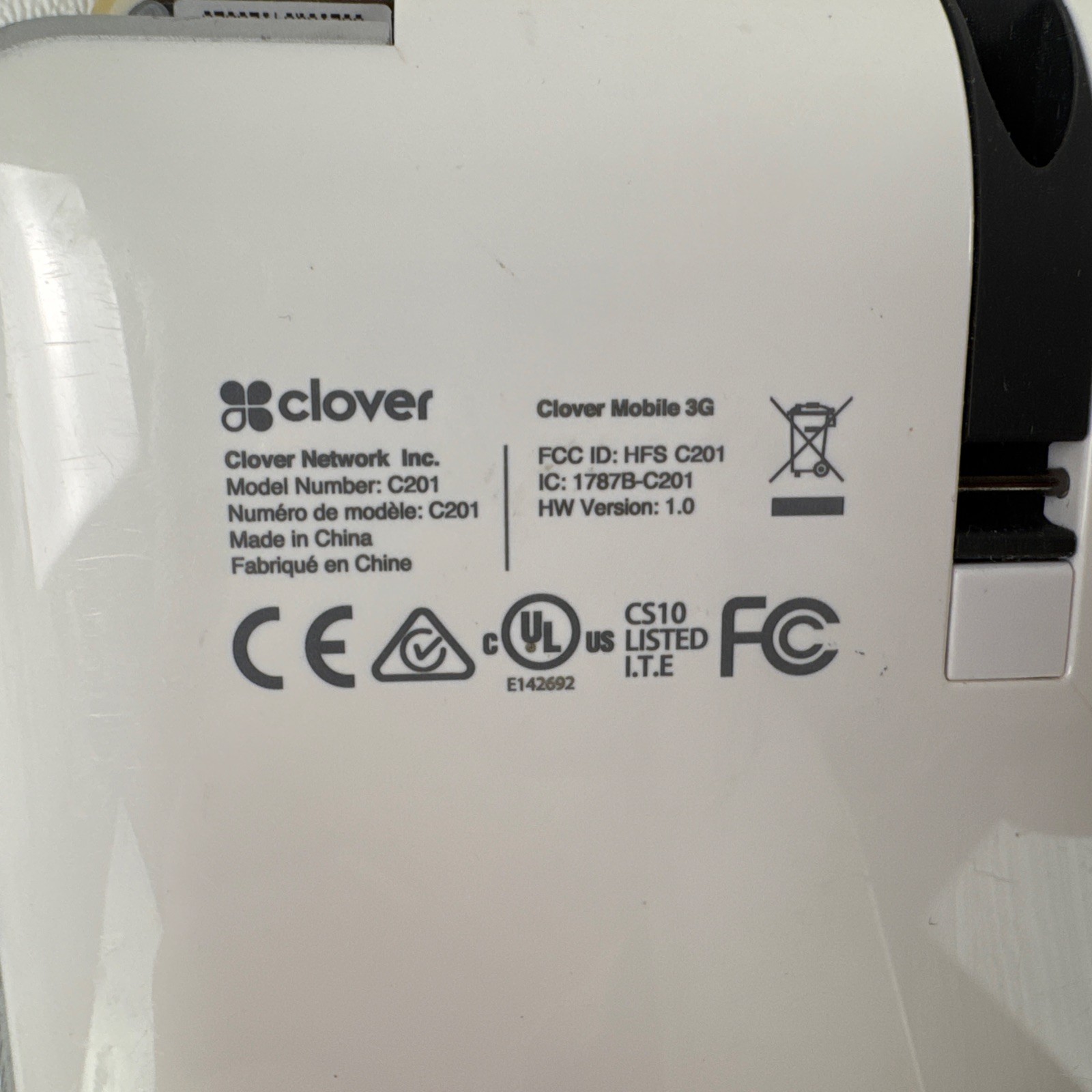 Clover Network Mobile 3G C201 – Handheld POS