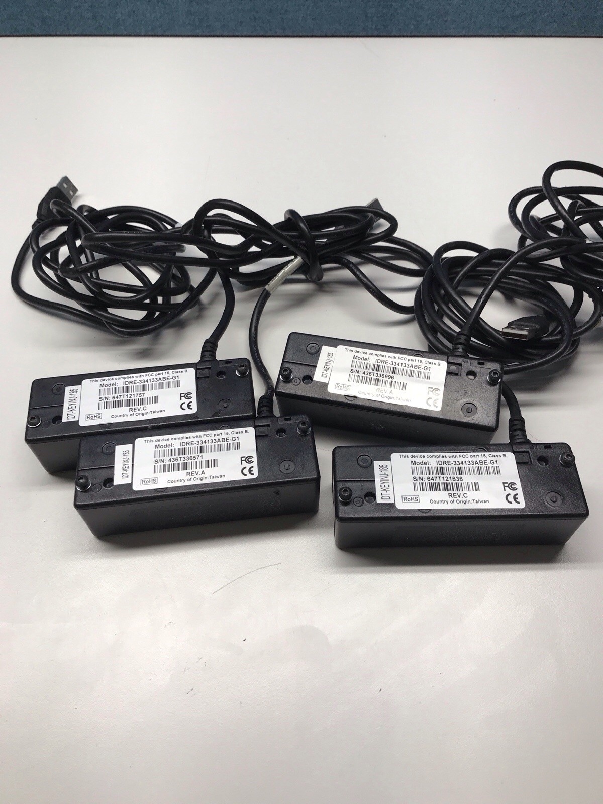 Lot of 4 ID Tech IDRE-335133BE Securemag Magnetic Stripe Reader