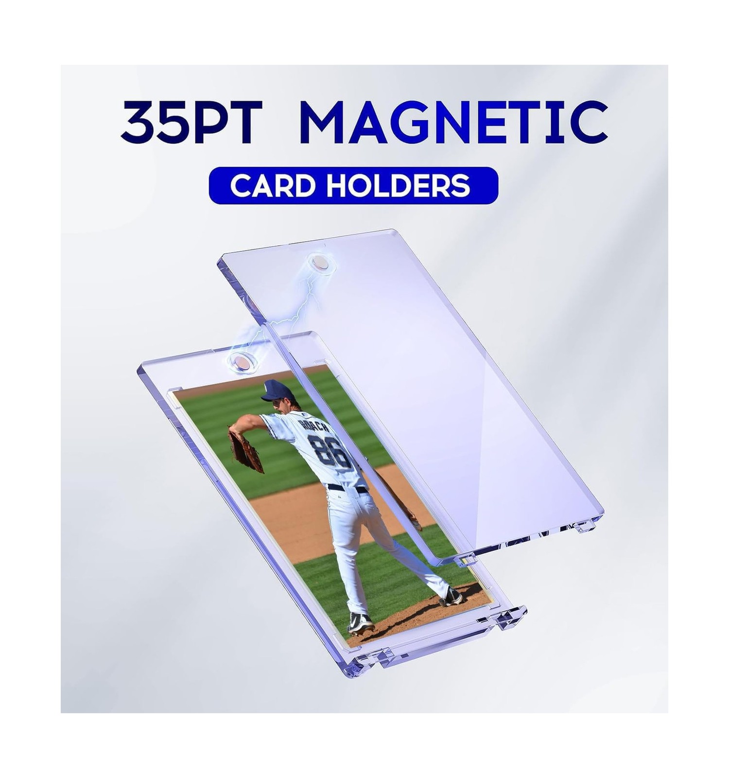 50ct Magnetic Card Holder, 35pt One Touch Card Holder, U-V Prot… USA FAST SHIP