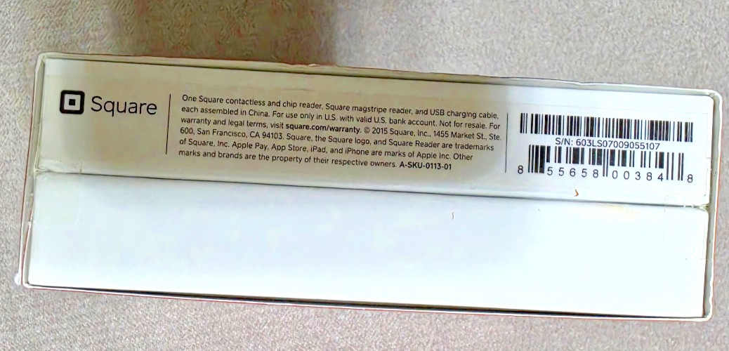 Square A-SKU-0113 Contactless Credit Card and Chip Reader – White – NEW