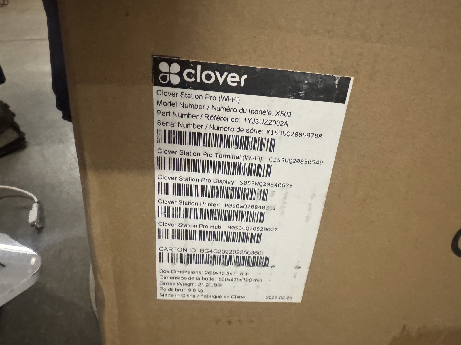Clover Station Pro X503 KIT S503 H503 C503 P500 POS Display Terminal Printer NIB