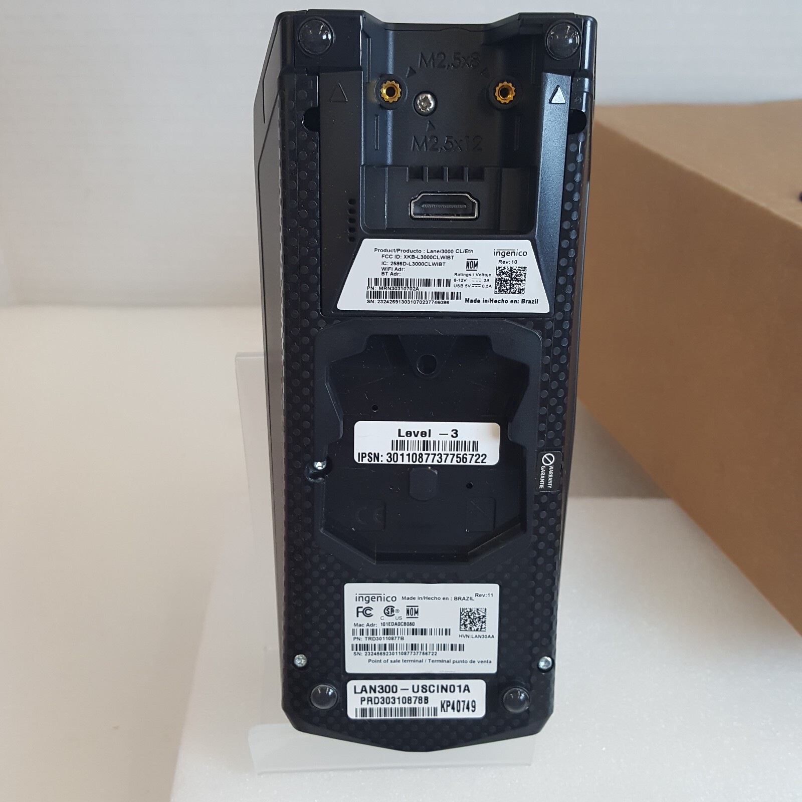 NIB Ingenico LANE 3000 Credit Card Terminal Reader MRN30310702A