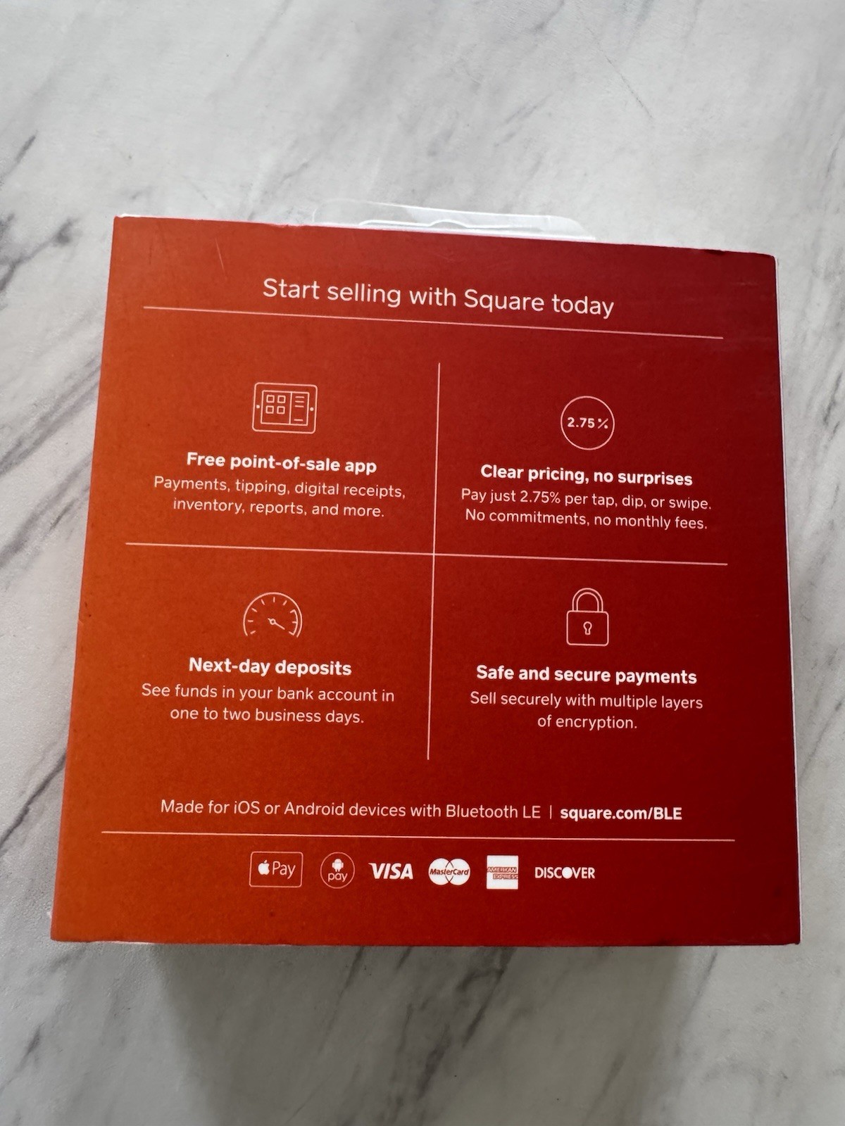 Square Credit Card Reader for Contactless and Chip Machine A-SKU-0113 – Sealed