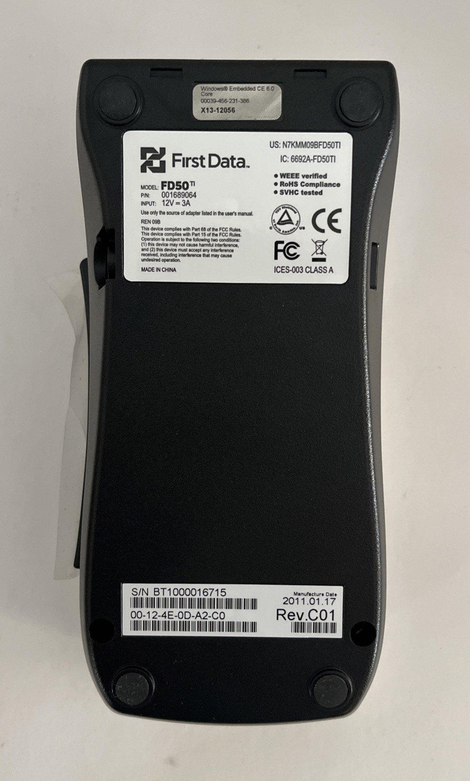 New Open Box First Data FD50 Ti Credit Card Reader Terminal With Pin Pad (F4)