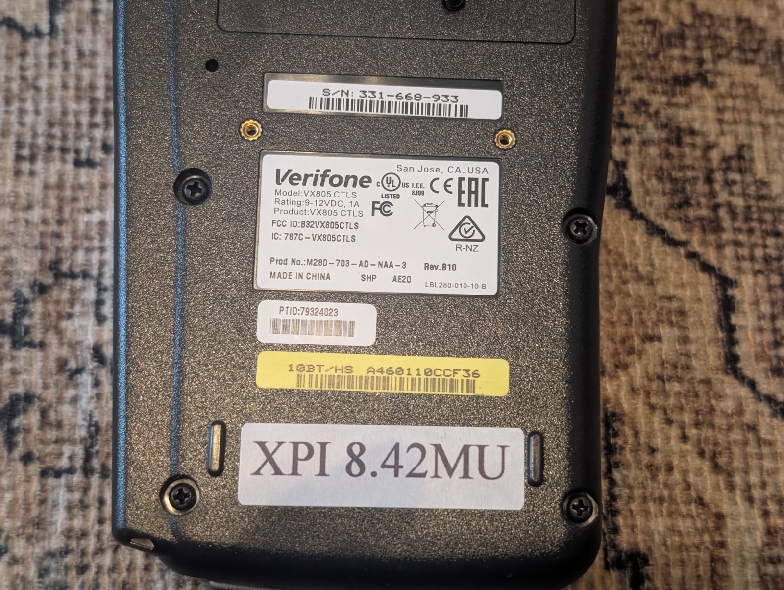 Verifone VX-805 Pin Pad Card Reader + Cable & Manuals – Open Box