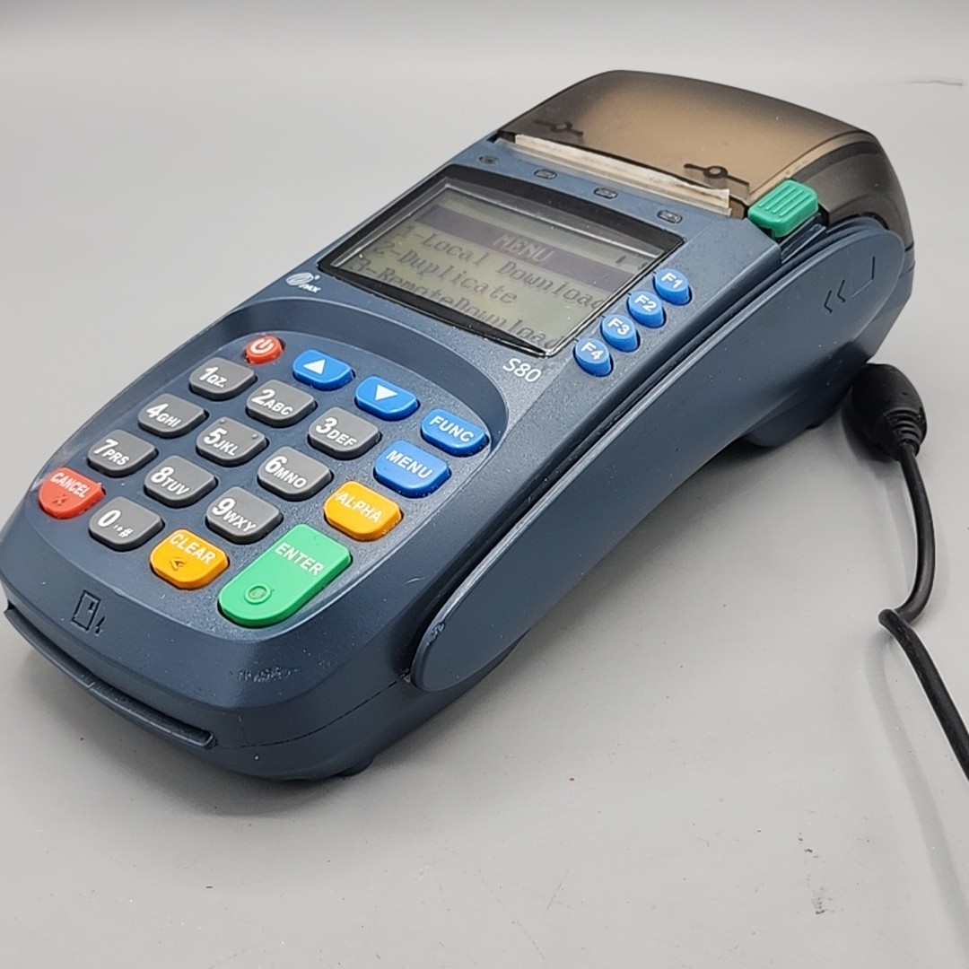 Used Pax S80 Credit Card Terminal with Power Cord Reset
