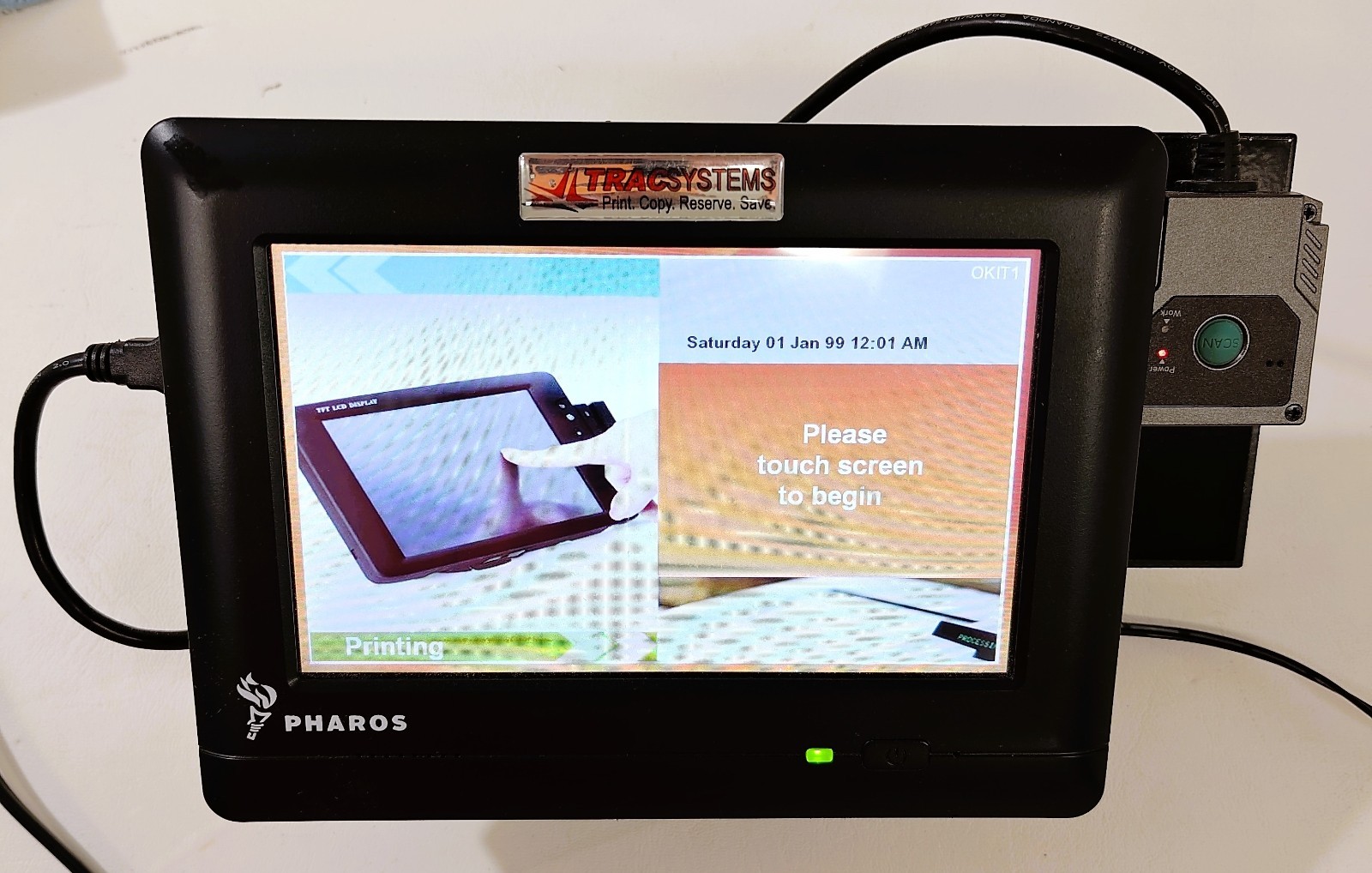 Pharos Systems Omega 200 Printer/Card Management Touchscreen Monitor w/scanner
