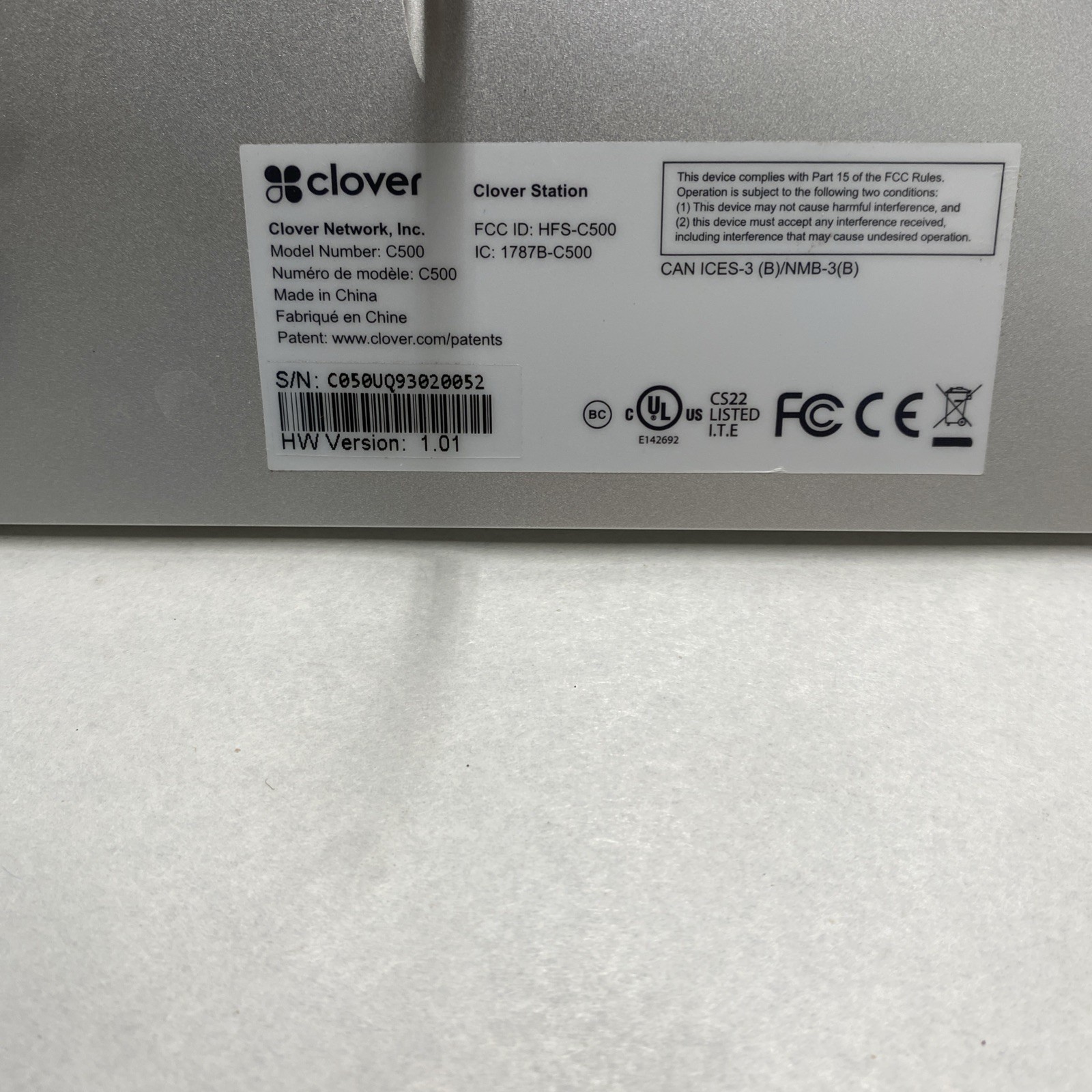 Clover Station C501 Point of Sale POS System P500 Printer W/ HUB M24 03 05/18