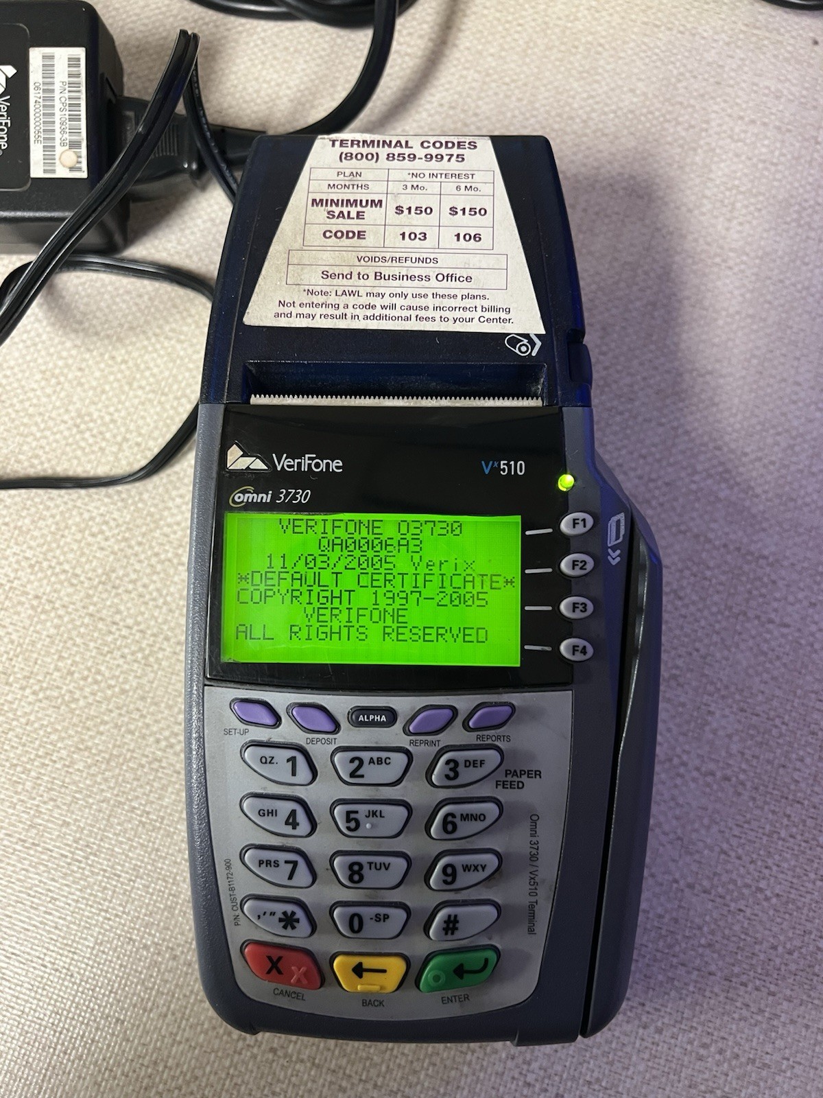 Verifone Vx510/Omni 3730 Credit Card Terminal