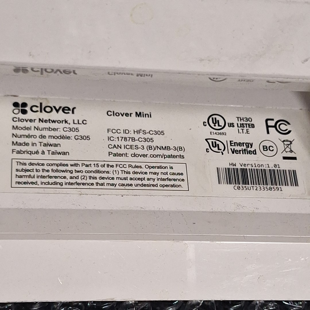 Clover Mini Wi-Fi C305 Point of Sale System POS Credit Card Terminal No Cord