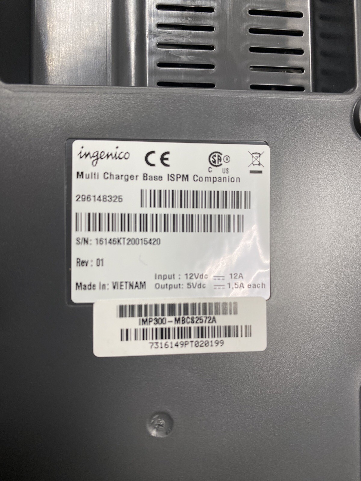 NEW Ingenico 6-Slot Multi Charge Station iSMP IMP300-MBCS2572A
