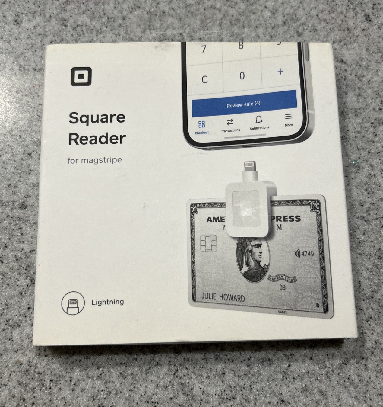 NEW Square Magstripe Reader with Lightning Connector Glossy White