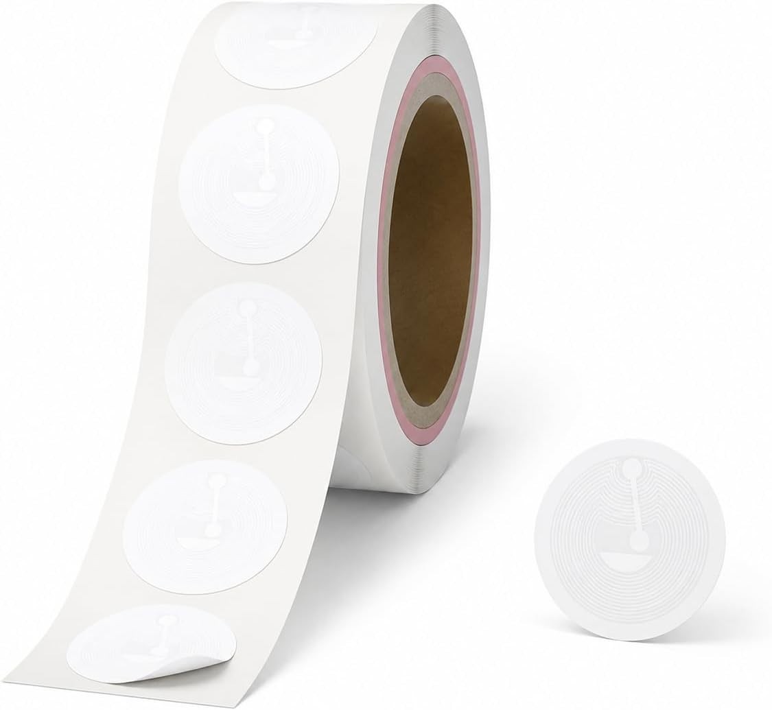 Durable 25mm NTAG215 NFC Stickers – 10 Pack Writer Blank with Strong Adhesive