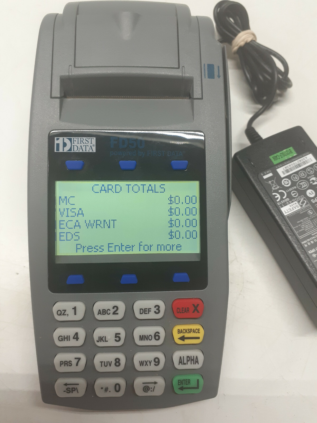 First Data FD-50 Credit Card Processing Terminal No AC Adapter