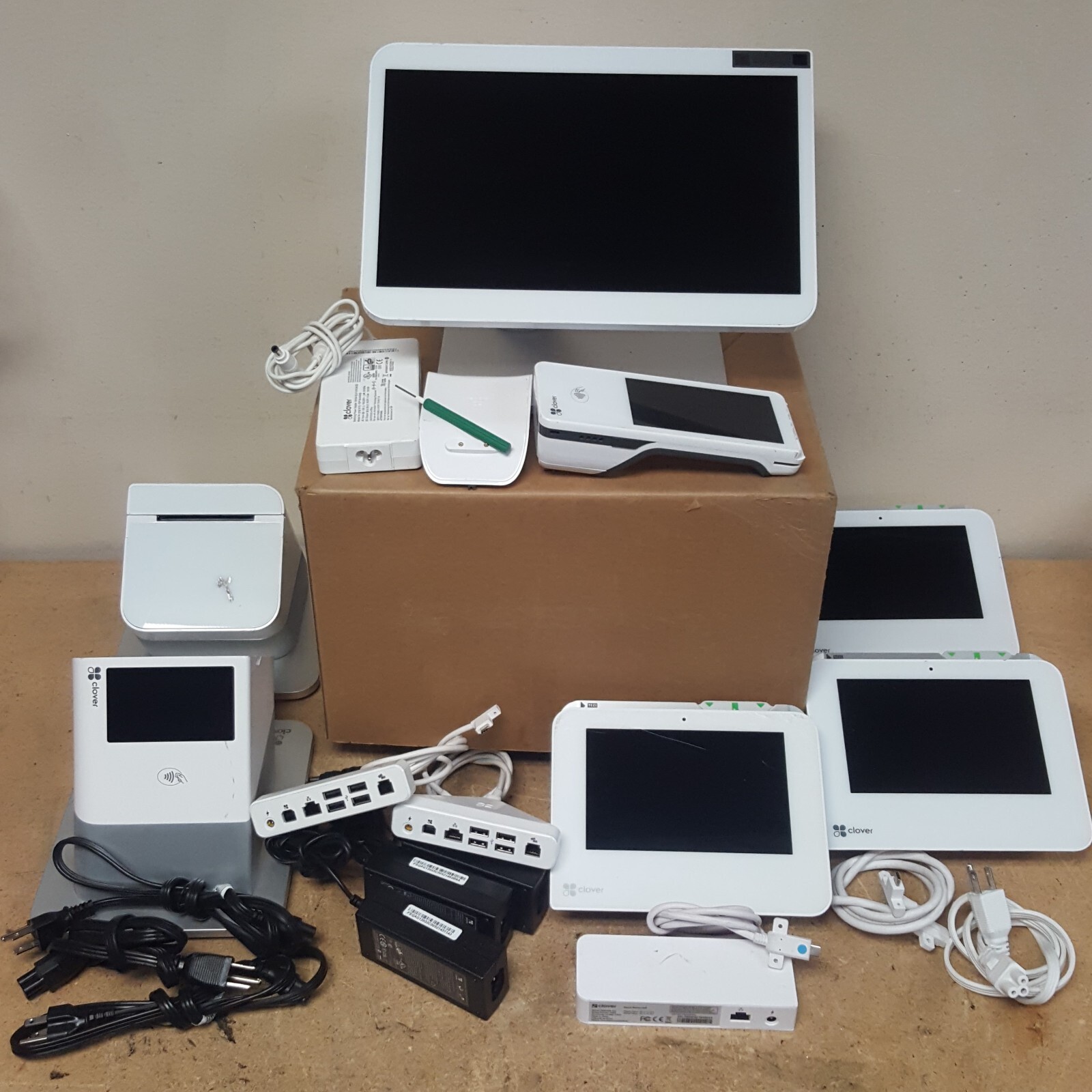 Clover Station ( Hubs, Printers, Terminal , Display & Pwr Crds ) *Read Ad* USED