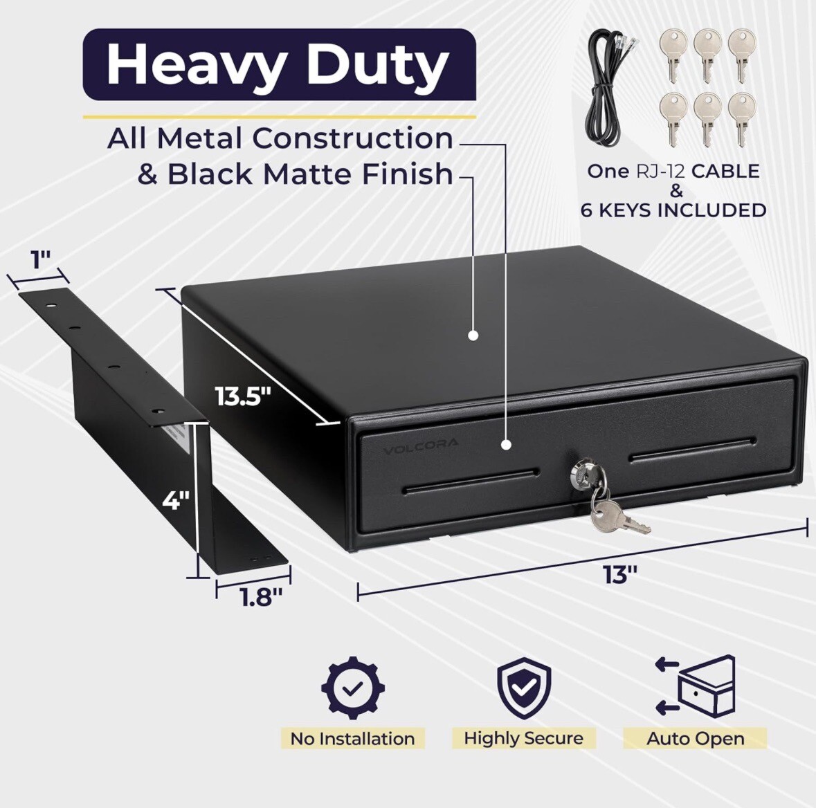 Cash Drawer & Under Counter Mount FOR Square Register POS System SPS1-01 SPS4-01