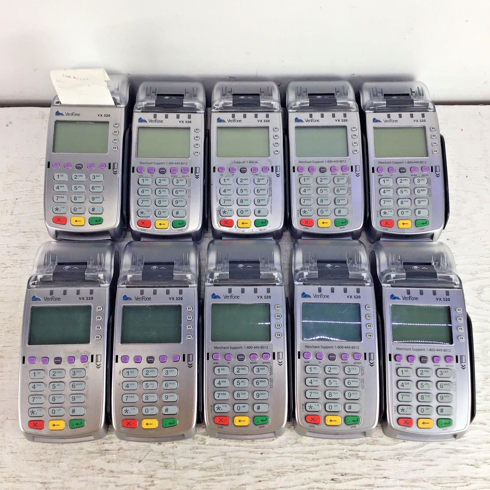 Lot Of 10 Verifone VX520 POS Terminals Tested Tampered READ