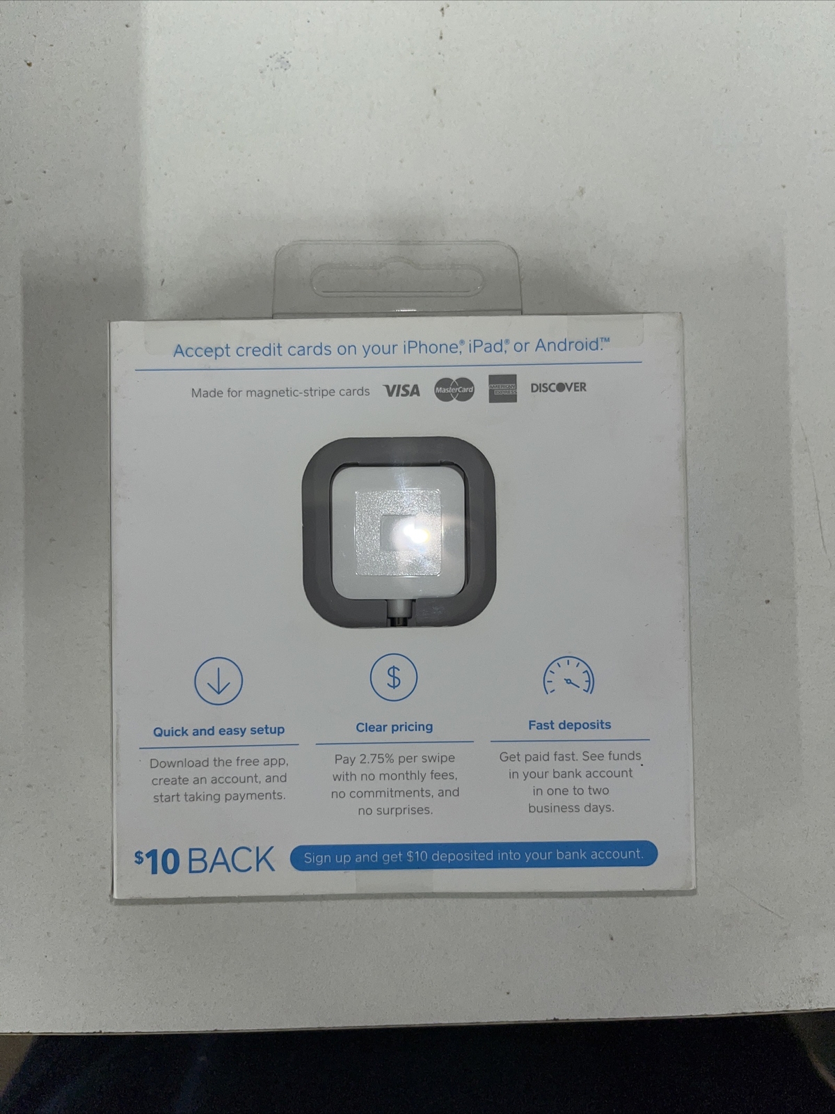 Square A-PKG-0206-01 Credit Debit Card Reader – White for Phone Use