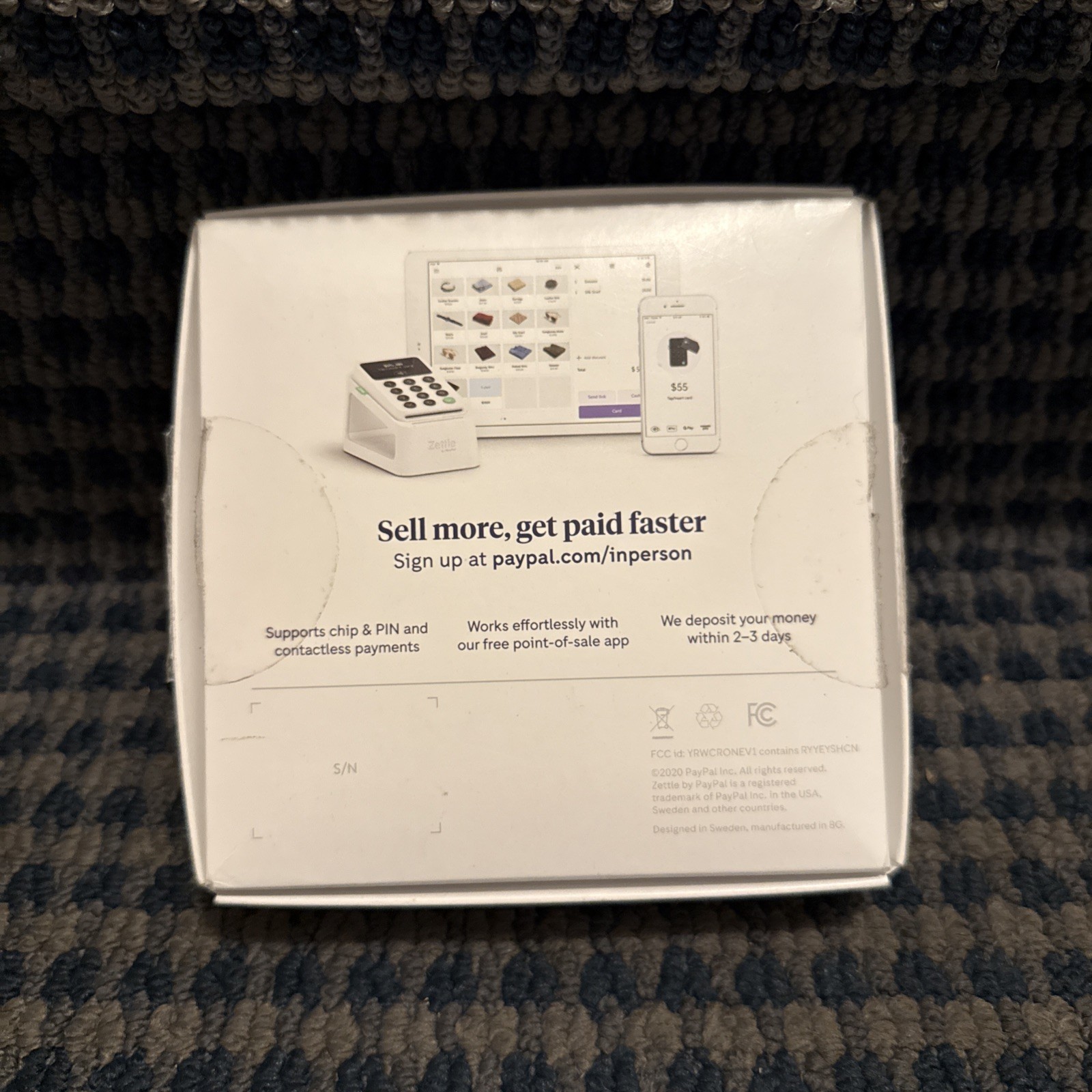 2020 Zettle Reader 2 Black, by PayPal | Contactless Chip & PIN | New Open Box